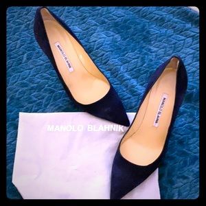 Manolo Blahnik Blue Suede Shoes